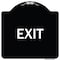 Signmission Designer Series Sign-Exit 1, Black & White Heavy-Gauge Aluminum Sign, 18" H, 18" L, BW-1818-24042 A-DES-BW-1818-24042 - alternate 1